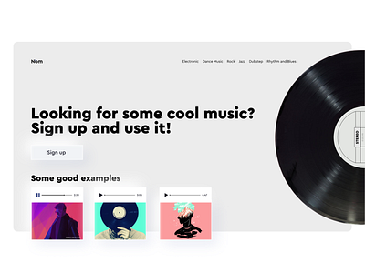 "Nom" - stock music website branding buy. design illustration music music website musicapp ui ux webdesign website website design