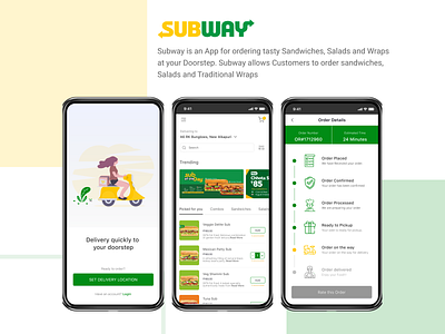 Subway App Design app branding design flat food app mobile mobile app subway ui ux ux design