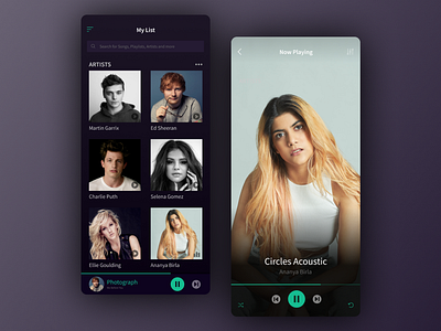 Music App Design app branding design minimal ui ux vector