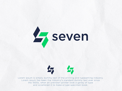 seven + s UNUSED logo brand branding design icon letter logo logo design number