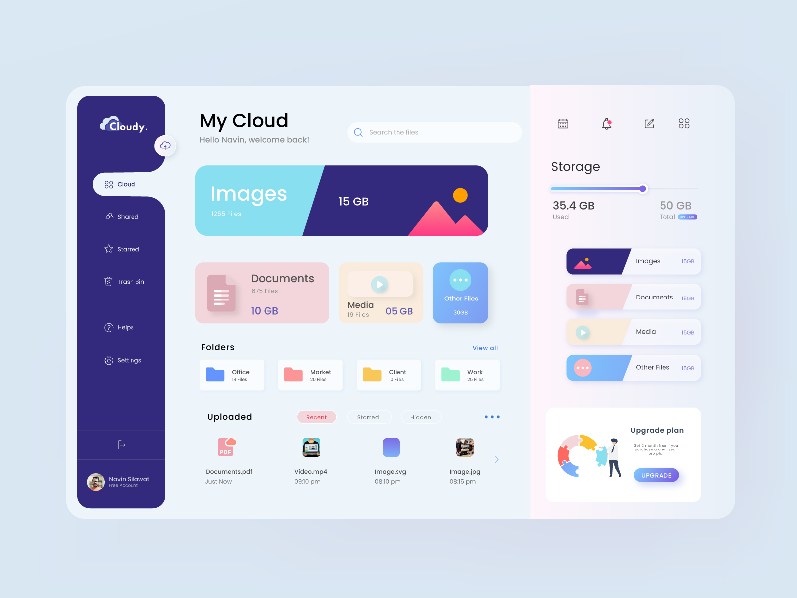 Cloudy Storage by Navin Silawat on Dribbble