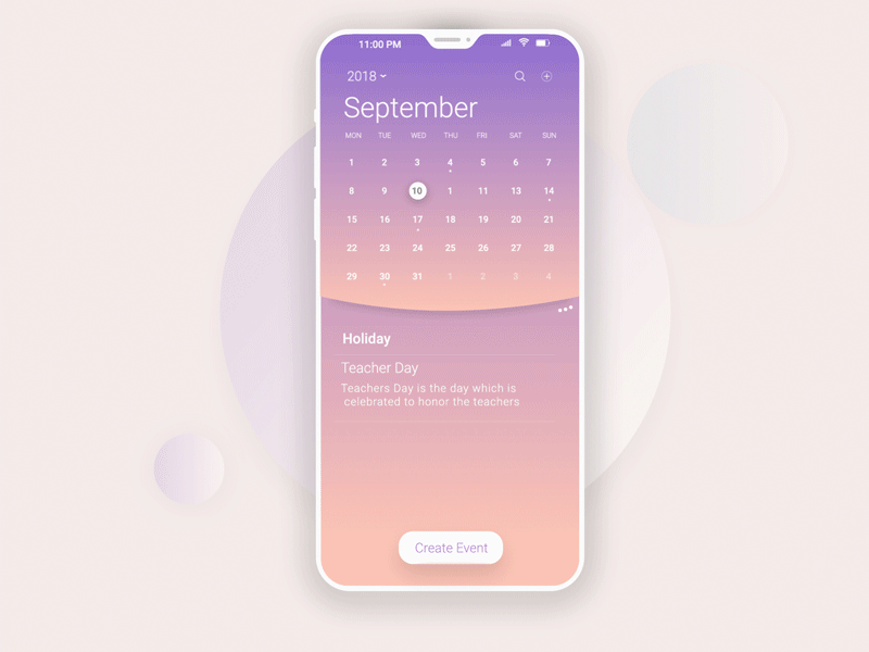 Mobile Calendar ux visual animation mobile app mobile design icon ui web-app ui ux graphic design graphc uiux calender app