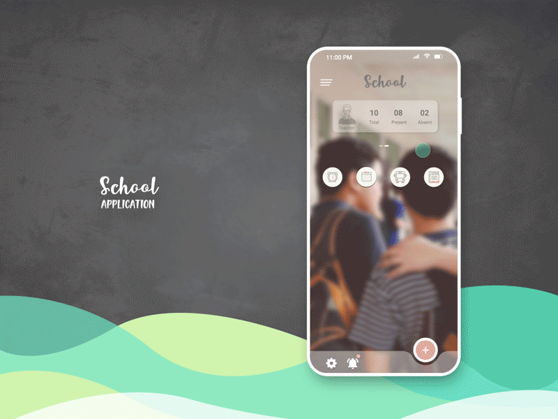 School App animation app attendance class design graphc graphic design icon illustration logo mobile mobile app school school app time ui ui ux uiux ux visual