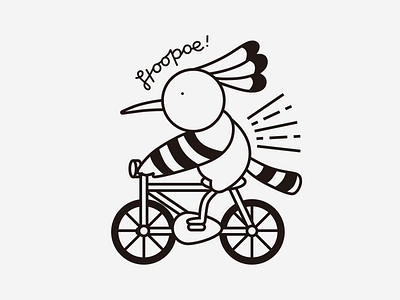 Hoopoe On Bike ! bicycle bike bird cute design digital graphic hoopoe illustrator