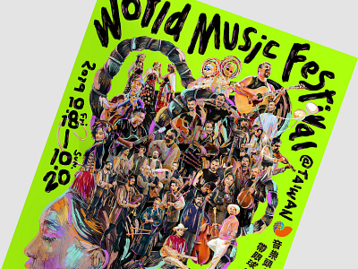 2019 World Music Festival @ Taiwan KeyVisual design art design festival graphic illustraion key visual music music festival neon osadia poster taiwan world music