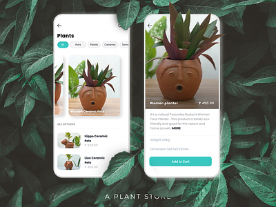 🌱 Plant Shop App app clean concept design flat icon illustration minimal typography ui ux