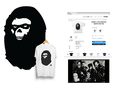 [BAPE x THE MISFITS] MISFIT APE TEE