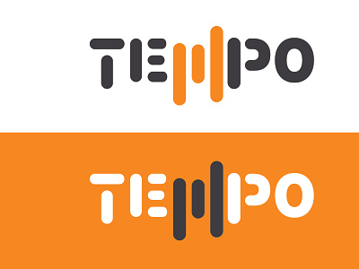 Tempo creative equaliser minimalist logo modern music type typography