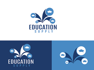 EDUCATION SUPPLY branding design flat illustration logo minimalist logo modern type unique vector