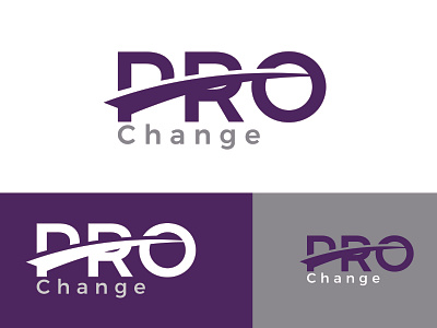 PRO CHANGE branding design flat illustration logo minimalist logo modern type unique vector