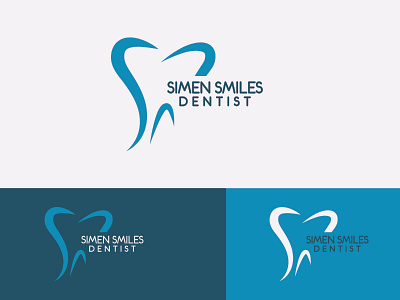 SIMEN SMILES DENTIST branding design flat illustration logo minimalist logo modern type unique vector