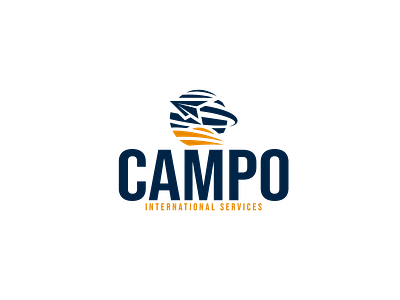 CAMPO branding cargo logo flat minimalist logo modern plain logo ship logo type unique vector
