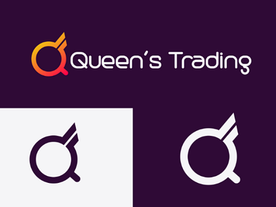 Queen's Trading trading logo minimalist unique