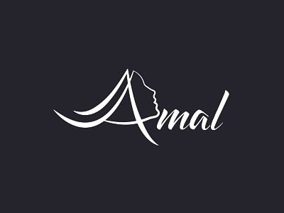 amal branding creative female saloon flat logo minimalist logo minimlist modern saloon type unique vector