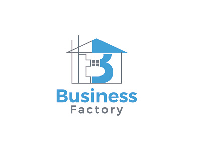 Business Factory branding construction flat minimalist logo modern type unique