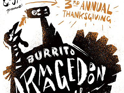Burrito Armagedon atlanta burrito poster race spindle thanksgiving type