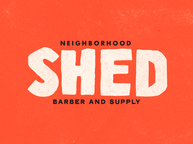 S H E D Barber & Supply austin barber barbershop branding canales texas type typography
