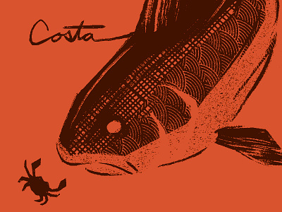 Redfish apparel branding costa del mar crab fishing illustration outdoors pattern redfish shirt texture typography