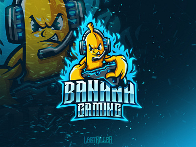 banana gaming cartoon esports gaming illustration logo mascot modern sports team