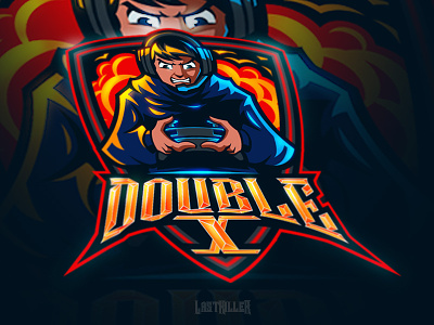 Double X (another version in illustration and typography) esports gaming illustration logo mascot sports twitch