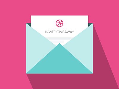 2 Dribbble Invites Giveaway dribbble flat icons giveaway icon invitation invite player prospect shadow vector
