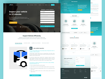 Vehicle Inspection Landing Page app automobile car company design figma freebie inspection landing page maintenance modern repair service solution uber ui ux vehicle web website