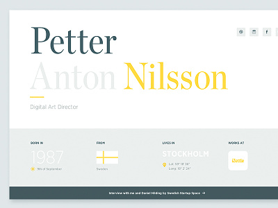 Personal site chronicle cloud.typography flat gotham grey homepage personal portfolio responsive simple typography yellow