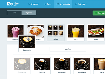 iZettle Product Library commerce drag drop folders izettle library manager payments products store thumbnails