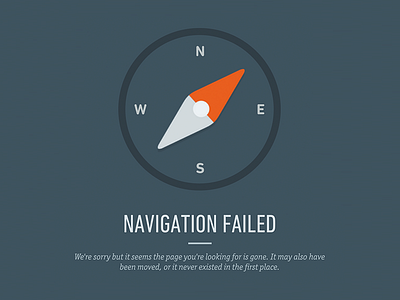 404 page for iZettle 404 animation compass error flat gray izettle navigation not found