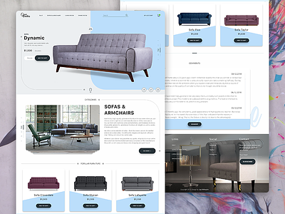Furniture site branding cards dec design furniture icon jay mikhaylin site sofa typography ui ux vector web