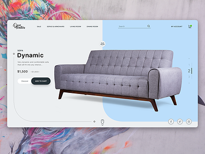 Furniture site first slide branding design furniture icon jay mikhaylin site sofa ui ux vector web