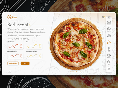Plate app branding cards design fastfood ios jay mikhaylin pizza plate ui ux web