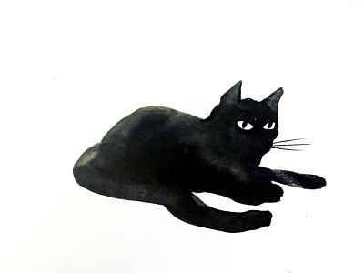 cat black and white illustration ink inktober2019