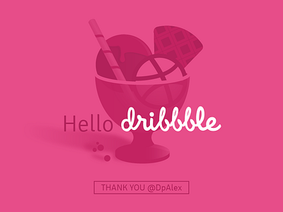 Hello Dribbble first shot hello dribbble ice cream illustration invite kajetanst thank you welcome