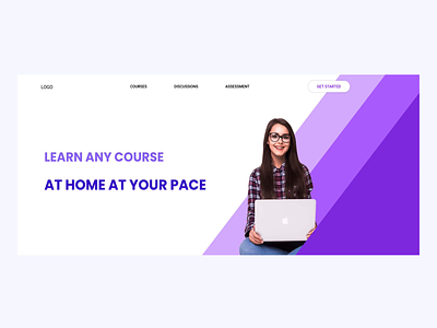 E-Learning ( Landing Page Interaction) banner design interaction design landing page design minimalist minimalist design ui design webdesign