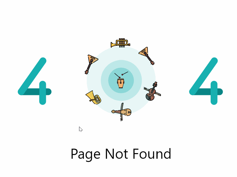 Page Not Found for Music School Website adobexd animation gif interaction interaction design interactions microinteraction minimal minimalism minimalist motion design music page page design page not found prototype ui visual design web design website design