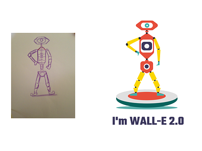 WALL- E adobe xd adobexd character design characterdesign illustration robot sketching vector vectorart weekly challenge weekly warm up