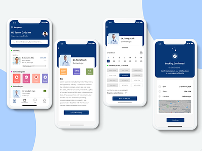 DOC APP adobe xd adobexd appointment appointments booking doctors medical minimal minimalism minimalist mobile app ui ux