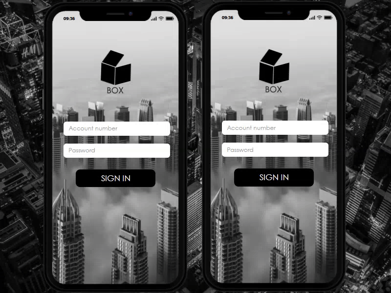 Simple login screen animation axure box design gif interaction iphone x iphonex login minimalistic sign in ux