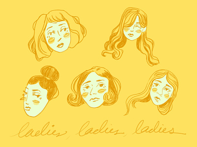 Ladies, Ladies Ladies.. branding design digital illustration drawing illustration illustrator procreate sketch yellow