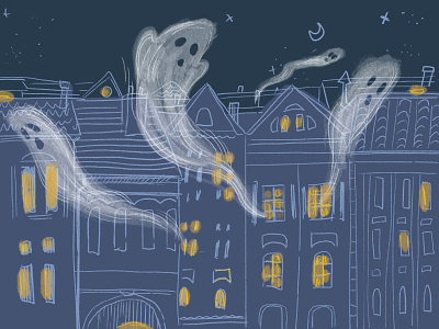 Spooky night design digital illustration drawing drawsomethingspooky illustration procreate sketch weeklywarmup