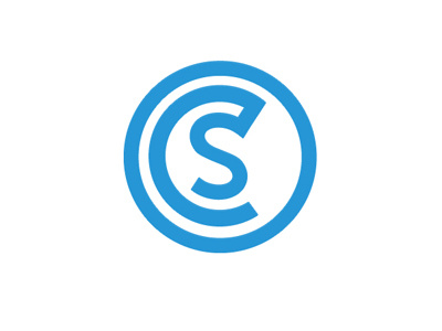 CS blue cs flow icon logo round signing