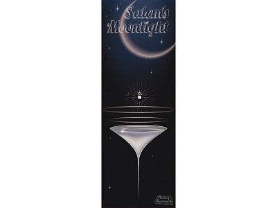 Salem's Moonlight art deco beverage dark libation deco design drink graphic design halloween poster vector vector artwork