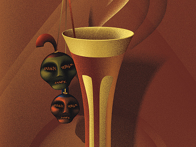 Voodoo Priestess: Detail 1 art deco beverage dark libation deco design drink graphic design halloween poster vector vector artwork