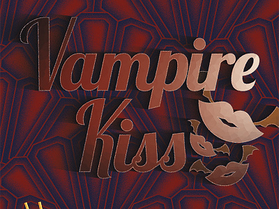 Vampire Kiss: Detail Typography art deco beverage dark libation deco design drink graphic design halloween poster vector vector artwork