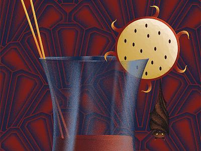 Vampire Kiss: Detail art deco beverage dark libation deco design drink graphic design halloween poster vector vector artwork