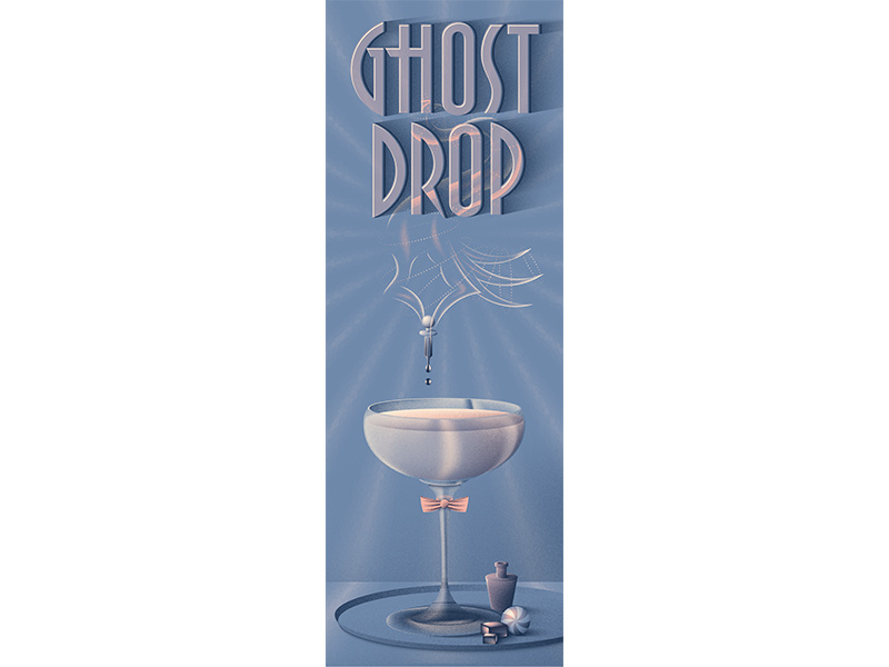 Ghost Drop vector artwork vector poster halloween graphic design drink design deco dark libation beverage art deco