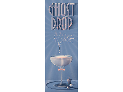 Ghost Drop art deco beverage dark libation deco design drink graphic design halloween poster vector vector artwork