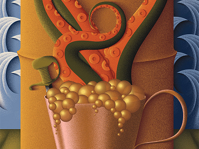Pirate's Cove: Detail 2 art deco beverage dark libation deco design drink graphic design halloween poster vector vector artwork