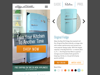 Retro Fridge Site ui web site